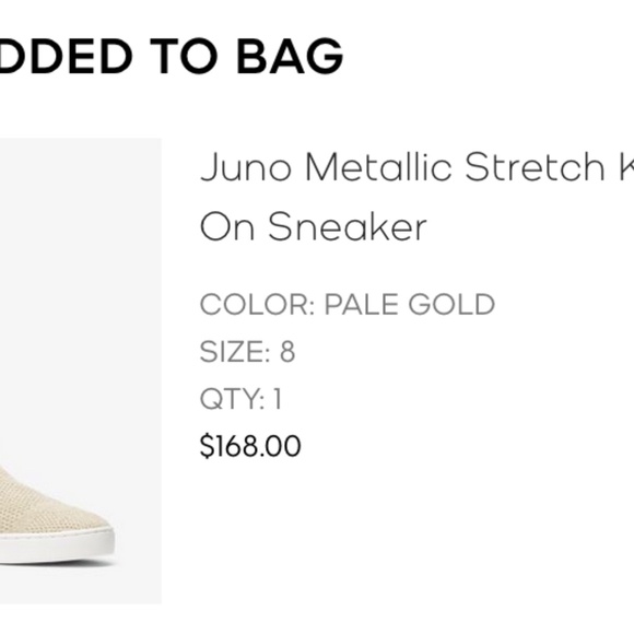 Michael Kors Juno Metallic Stretch Knit Slip-On Gold Sneaker - Picture 3 of 4